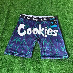 Cookies Geometric Leaf Navy Green Premium Microfiber Boxer Briefs Size XL NWT